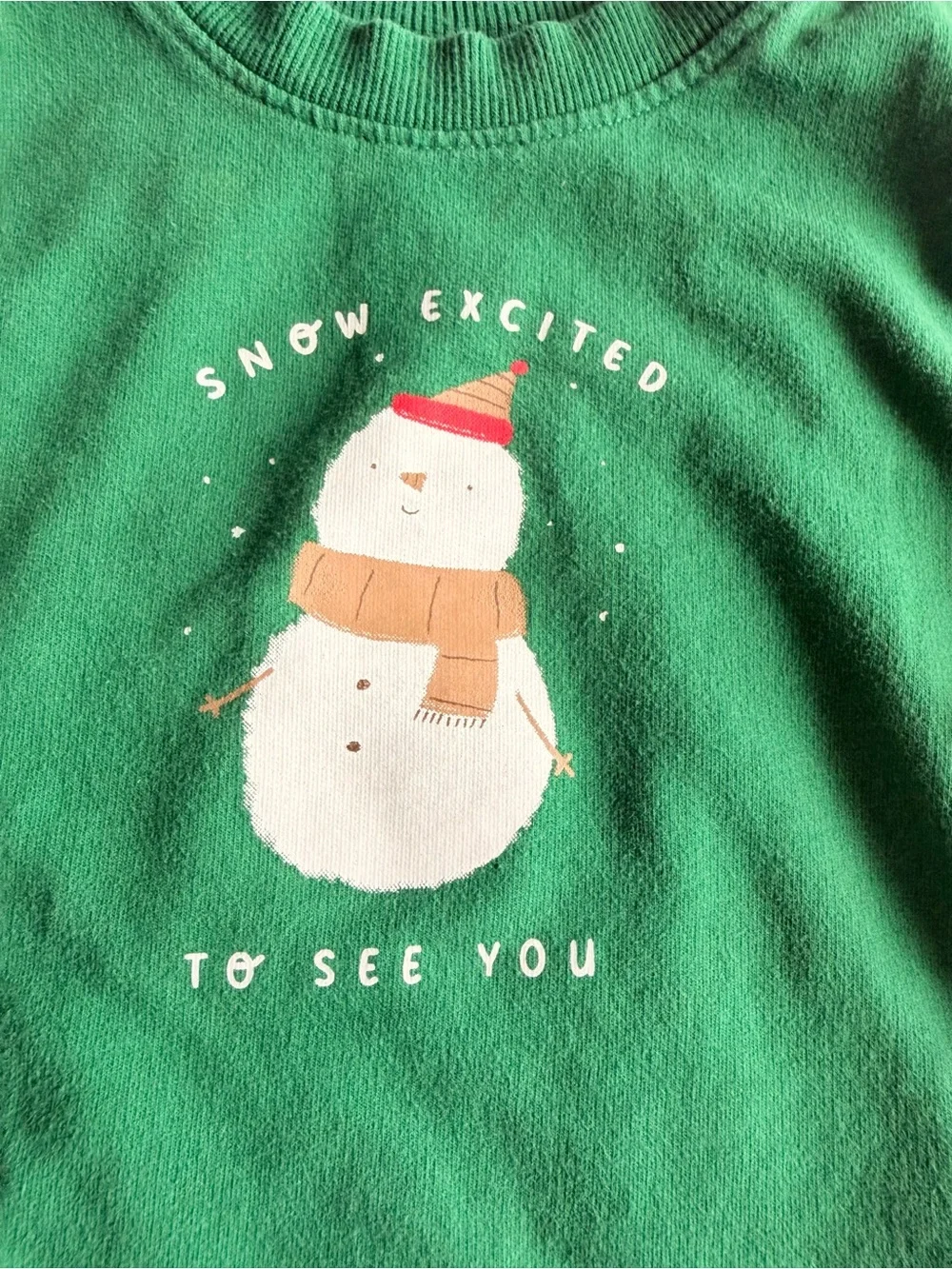 Carter's Green Snowman Crewneck Sweatshirt